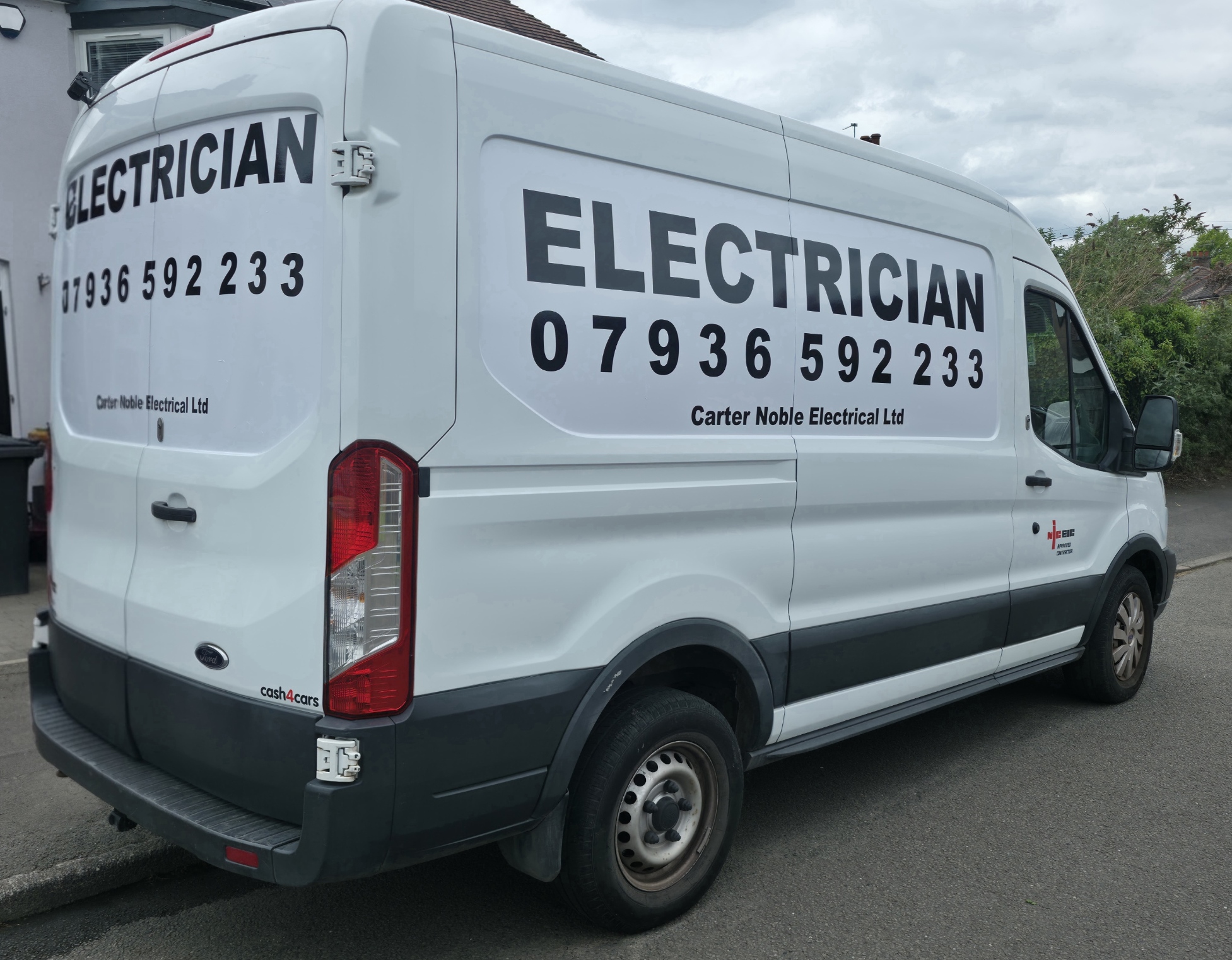 Carter Noble Electrical Ltd electrician van in Nuneaton Warwickshire